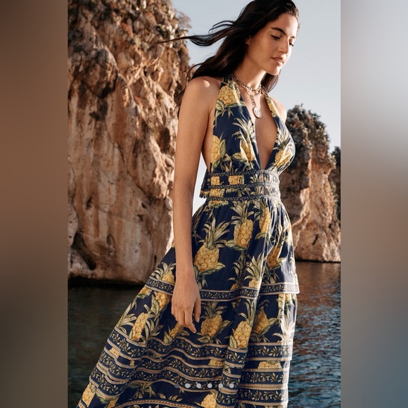 FARM Rio Dresses & Skirts - Farm Rio Delicate Pineapple Midi Dress